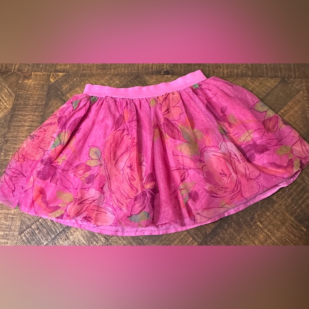Gap Kids Girls S 6/7 Pink Floral Skirt